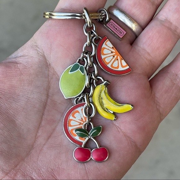 Coach Accessories - ❣️LAST PRICE ⬇️❣️GUC PRE-LOVED VINTAGE ‘90s COACH KEYCHAIN WITH 5 FRUIT CHARMS